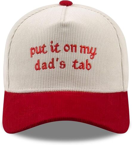 SoGoNati Corduroy Embroidered Baseball Cap, Vintage Adjustable Snapback Dad Hat for Men Women, Classic Cord Hat Funny Gifts in Saudi Arabia
