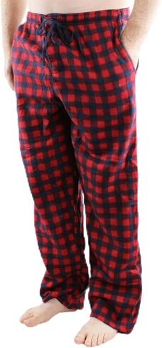 Comfy Lifestyle Men's Pajama Pants, Lightweight Soft Fleece Plaid Casual Sleep Lounge Bottoms with Pockets in Saudi Arabia