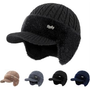 Winter Hat with Brim and Ear Flaps, for Men in Kuwait