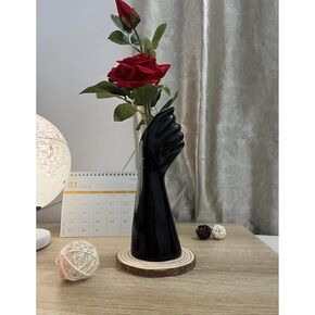 Romehaha Modern Hand Shaped Decorative Vase,9.25''H Ceramic Body Vase, Art Small Flower Vase for Coffee Table Decor,Vases for Flowers,Shelf Living Room Home Farmhouse Table Decor in Saudi Arabia