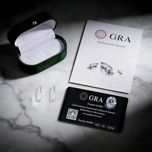 Moissanite Square Hoop Earrings for Women, U Shaped Huggie Hypoallergenic S925 Earrings, Oval Pierced Simulated Diamond Earrings, Trendy Cute Everyday Sleeper Jewelry Gifts for Her Birthday in Saudi Arabia