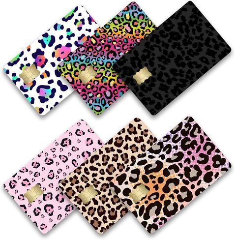Credit Card Skin 6pcs Leopard Print Debit Card Skin Stickers Debit Card Skin Cute Waterproof Skins Cover for Credit, Debit, and Transportation Cards for Women Girls Travel & Daily Use (Leopard Print) in Saudi Arabia