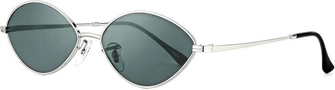 JIM HALO Vintage Oval Metal Sunglasses - Chic Cat Eye Style UV400 Protection Sun Glasses for Daily & Outdoor Use in Saudi Arabia