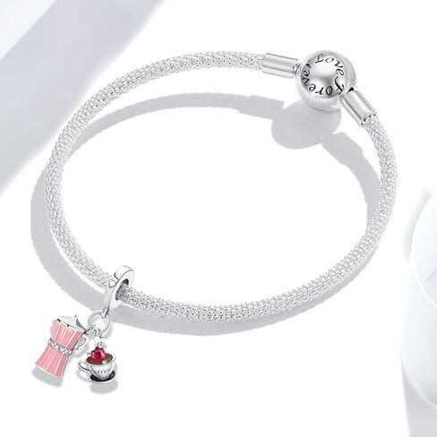 1Pc Silver Charm Fashionable Coffee for Women Bracelets Bangles DIY And Daily Outfit Matching Jewelry Decoration For Women Gift For Mom in Saudi Arabia