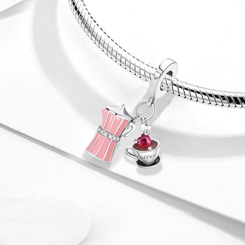 1Pc Silver Charm Fashionable Coffee for Women Bracelets Bangles DIY And Daily Outfit Matching Jewelry Decoration For Women Gift For Mom in Saudi Arabia
