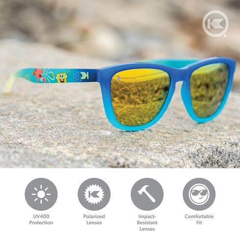 نظارات شمسية مستقطبة للأطفال من Knockaround SpongeBob SquarePants Premium - عدسات مقاومة للصدمات وحماية كاملة من الأشعة فوق البنفسجية 400 in Kuwait