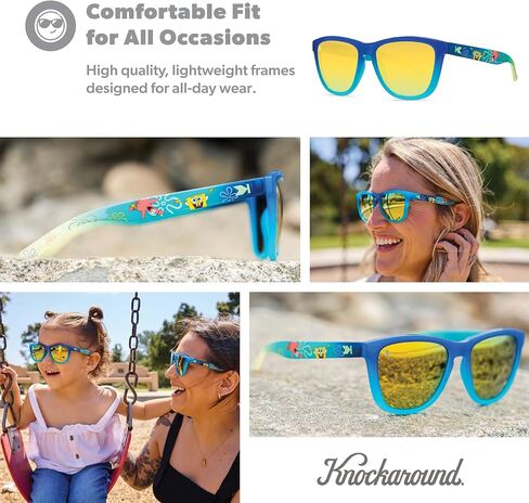 نظارات شمسية مستقطبة للأطفال من Knockaround SpongeBob SquarePants Premium - عدسات مقاومة للصدمات وحماية كاملة من الأشعة فوق البنفسجية 400 in Kuwait