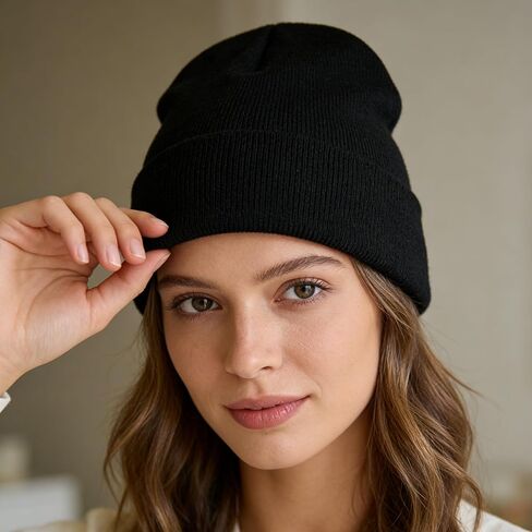 Knit Hat for Men and Women, Stretchy Beanie Made from Soft Blend Fabric for Warmth and Comfort in Cold Weather, One Size Fits Most Multicolor in Saudi Arabia