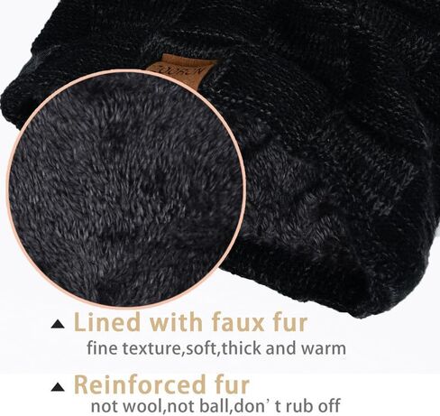 Slouchy Warm Beanie for Men & Women Fleece-Lined Winter Ski Cap, Soft Knit Skull Hat in Saudi Arabia