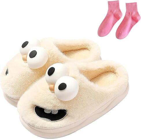 ETYGHY Kissing Slippers for Couples, 3D Big Eye Dog Tongue Slippers Couples, Non-Slip Stylish Slippers for Women Men in Saudi Arabia