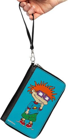 Buckle-Down Nickelodeon Wallet, Zip Around, Rugrats Chuckie Pose Blue, Vegan Leather in Saudi Arabia