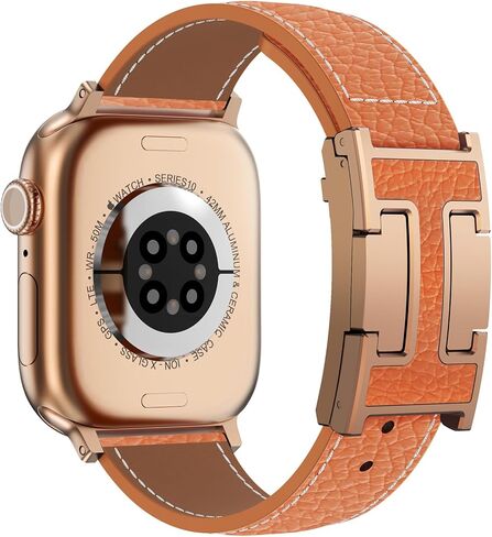 فرقة ساعة مغناطيسية من جلد chanchy متوفرة مع فرق Apple Watch 40mm 38mm 41mm 42mm 44mm 45mm 46mm ، Top Grain Leather Leather Band for Women Men iWatch Ultra Se Series 10/9/7/6/5/4/3/2/1 in Kuwait