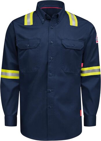 Bulwark FR Men's Iq Series Enhanced-vis Midweight Flame Resistant Comfort Woven Shirt in Saudi Arabia