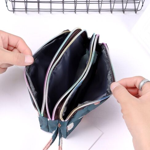 طباعة حقيبة قماش ثلاث طبقات محفظة طويلة مفتاح المحمولة سعة أكبر محفظة النقود المعدنية (01) in Saudi Arabia