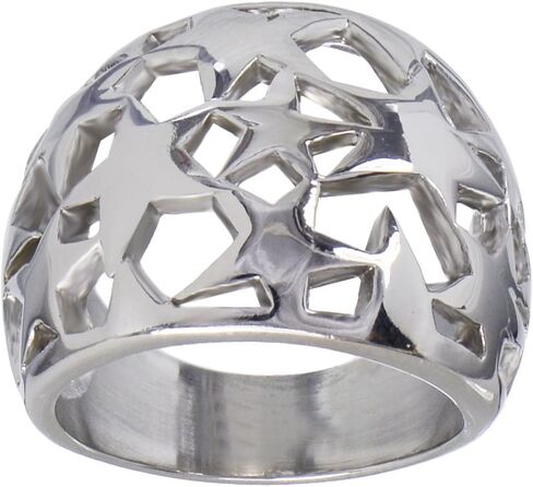 S.Michael Designs Stainless Steel Dome Star Ring in Saudi Arabia