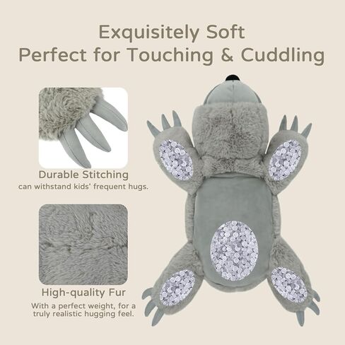 JUSTQUNSEEN 4.5 Lbs Weighted Stuffed Animals for Kids and Adults 22" Cute Sloth Shaped Toys Soft Weighted Plush Toys Gifts for Christmas Easter Birthday Holidays Ideal Huggable Plush Pillow (Sloth) in Saudi Arabia