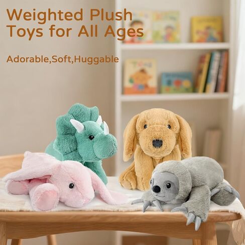 JUSTQUNSEEN 4.5 Lbs Weighted Stuffed Animals for Kids and Adults 22" Cute Sloth Shaped Toys Soft Weighted Plush Toys Gifts for Christmas Easter Birthday Holidays Ideal Huggable Plush Pillow (Sloth) in Saudi Arabia