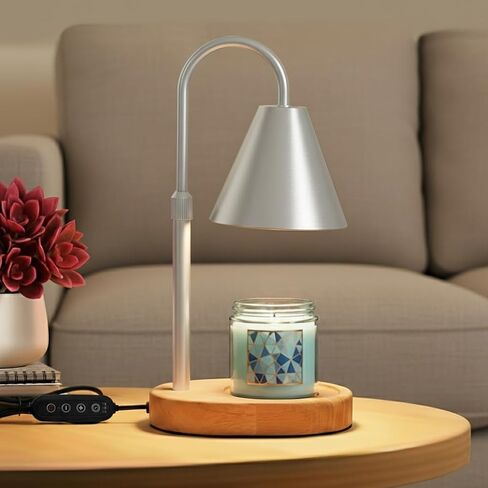 Mother’s Day Candle Warmer Lamp – App-Controlled Dimmable Warmer Light with Timer & Adjustable Height – Modern Flameless Candle Melter lamp with Wood Base for Jar Candles– Gift for Mom & Women in Saudi Arabia