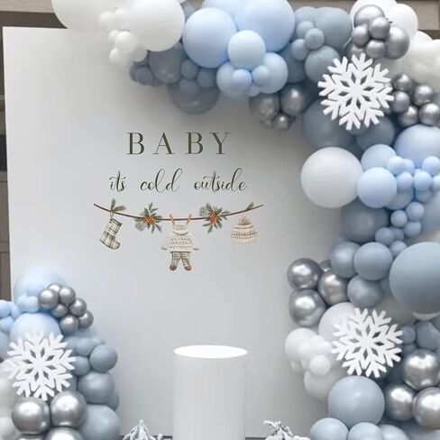 ملصق حائط من Capiont Baby It's Cold Outside - ملصق تزيين لحفلات عيد الميلاد وحفلات استقبال المولود الجديد، ملصق شتوي وندرلاند يكشف عن الجنس ملصق عجائب الشتاء لقوس البالون صورة خلفية الدعامة (الطفل بارد) in Saudi Arabia