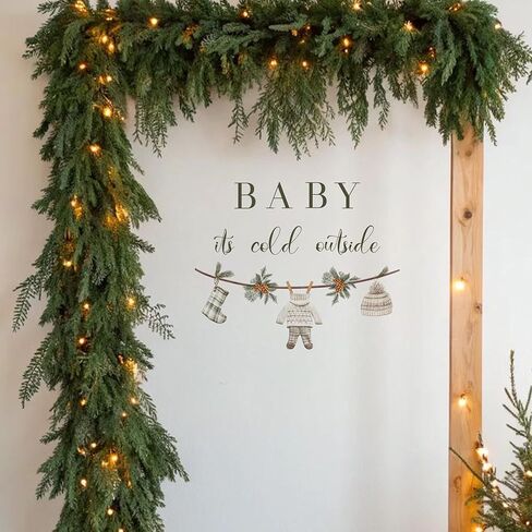 ملصق حائط من Capiont Baby It's Cold Outside - ملصق تزيين لحفلات عيد الميلاد وحفلات استقبال المولود الجديد، ملصق شتوي وندرلاند يكشف عن الجنس ملصق عجائب الشتاء لقوس البالون صورة خلفية الدعامة (الطفل بارد) in Saudi Arabia