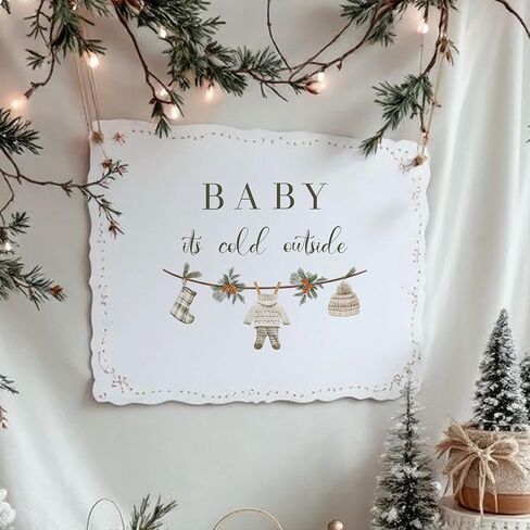 ملصق حائط من Capiont Baby It's Cold Outside - ملصق تزيين لحفلات عيد الميلاد وحفلات استقبال المولود الجديد، ملصق شتوي وندرلاند يكشف عن الجنس ملصق عجائب الشتاء لقوس البالون صورة خلفية الدعامة (الطفل بارد) in Saudi Arabia