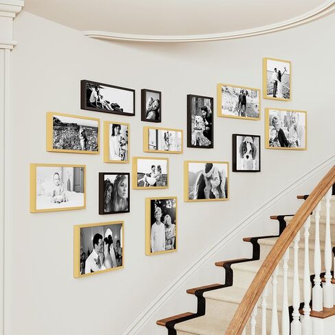 Vivelove 11x27 Picture Frame Gold for Wall Hanging or Tabletop - 11x27 Aluminum Photo Frame - Wall Mounting Horizontally or Vertically - Tempered Glass - Set of 1 in Saudi Arabia