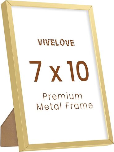 Vivelove 11x27 Picture Frame Gold for Wall Hanging or Tabletop - 11x27 Aluminum Photo Frame - Wall Mounting Horizontally or Vertically - Tempered Glass - Set of 1 in Saudi Arabia