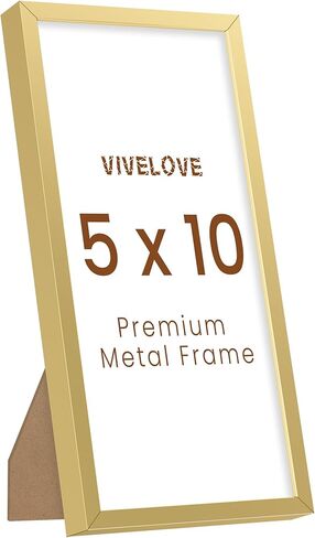 Vivelove 11x27 Picture Frame Gold for Wall Hanging or Tabletop - 11x27 Aluminum Photo Frame - Wall Mounting Horizontally or Vertically - Tempered Glass - Set of 1 in Saudi Arabia