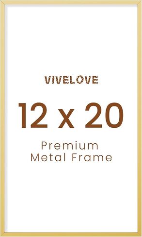 Vivelove 11x27 Picture Frame Gold for Wall Hanging or Tabletop - 11x27 Aluminum Photo Frame - Wall Mounting Horizontally or Vertically - Tempered Glass - Set of 1 in Saudi Arabia