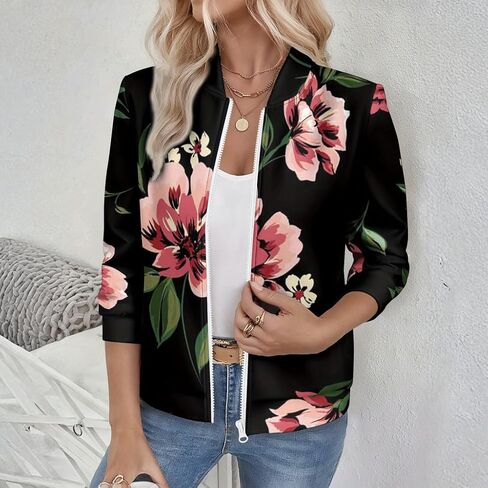 Women's Zip Jacket Christmas Coat Round Neck Front Pocket Sweater Lightweight Casual Street Style Autumn Winter Sweatshirt in Saudi Arabia