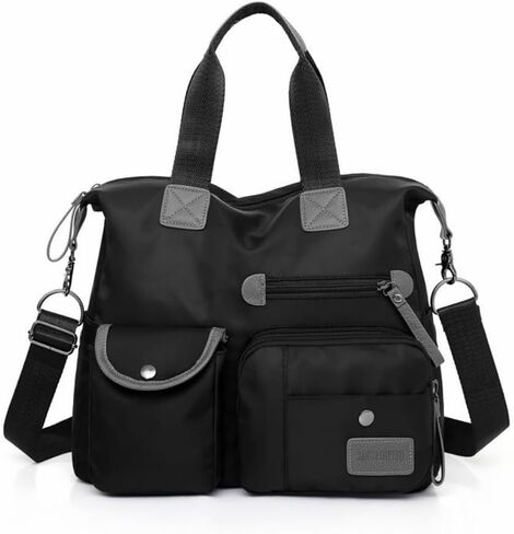 Tote Bag for Women Multi Pockets Shoulder Handbag Bag for Work Large Cross body Purse Fashion Nylon Top Handle Satchel in Saudi Arabia