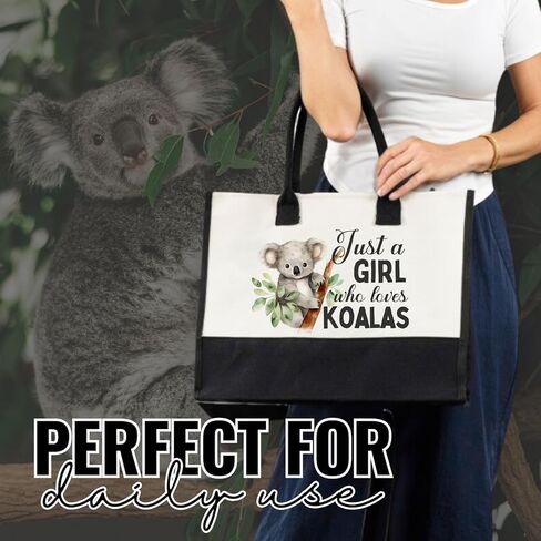 هدايا InnoBeta Koala للنساء، حقيبة حمل من القماش، حقيبة مع إغلاق بسحاب علوي، وحزام كتف in Saudi Arabia