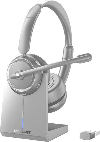 Wireless Headset with Mic for Work, Bluetooth Headphones with Microphone, Wireless Headset with USB Dongle for Work/Home/Call Center/PC/Computer/Zoom/Teams in Kuwait