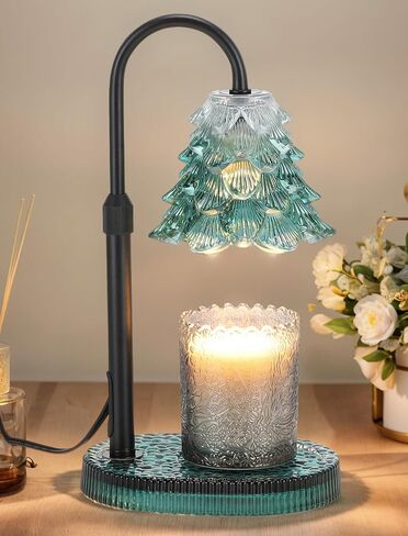 Candle Warmer Lamp with Timer & Dimmer, Crown Glass Lamp Candle Warmer for Jar Candles, UPGRATED with 3 Bulbs, Height Adjustable Electric Wax Warmer for Elegant Home Decor in Saudi Arabia
