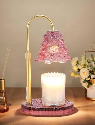 Candle Warmer Lamp with Timer & Dimmer, Crown Glass Lamp Candle Warmer for Jar Candles, UPGRATED with 3 Bulbs, Height Adjustable Electric Wax Warmer for Elegant Home Decor in Saudi Arabia