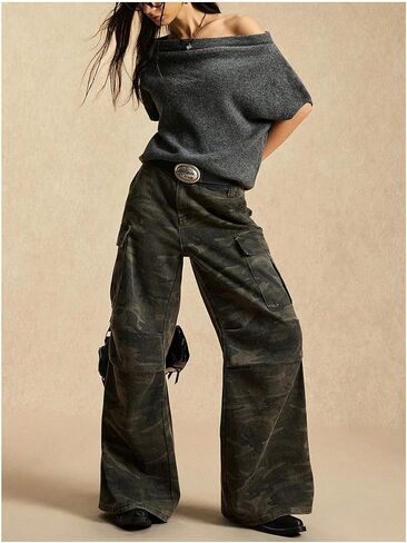MakeMeChic Women's Off The Shoulder Sweater Asymmetrical Tops Y2k Short Sleeve Knit Going Out Tops in Saudi Arabia