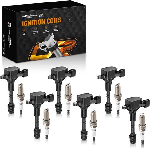 maXpeedingrods Set of 4 Ignition Coil Pack and Iridium Spark Plugs Fit for Nissan Altima March NP300 Versa Sentra, for Infiniti FX50 M56 Q70 Q70L QX60 QX70, Ignition Coil Kit Replaces UF549 in Saudi Arabia
