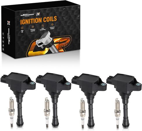 maXpeedingrods Set of 4 Ignition Coil Pack and Iridium Spark Plugs Fit for Nissan Altima March NP300 Versa Sentra, for Infiniti FX50 M56 Q70 Q70L QX60 QX70, Ignition Coil Kit Replaces UF549 in Saudi Arabia