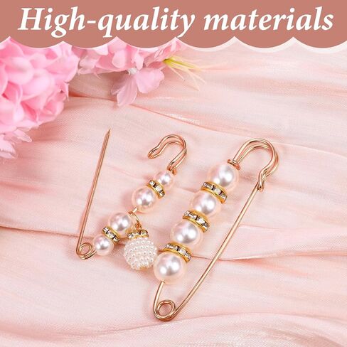 5 PCS Fashion Pearl Brooch, Decorative Safety Pins Sweater Shawl Pearl Pin Faux Pearls Brooches & Pins Clothing Decoration Accessories for Women Girls Clothing Dresses Jeans Sweater Collars Scarves in Saudi Arabia