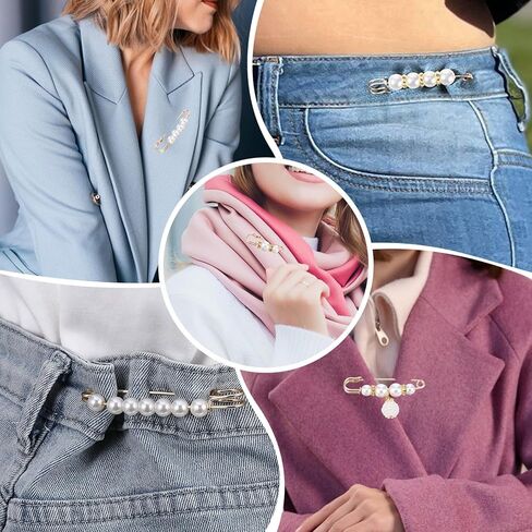 5 PCS Fashion Pearl Brooch, Decorative Safety Pins Sweater Shawl Pearl Pin Faux Pearls Brooches & Pins Clothing Decoration Accessories for Women Girls Clothing Dresses Jeans Sweater Collars Scarves in Saudi Arabia
