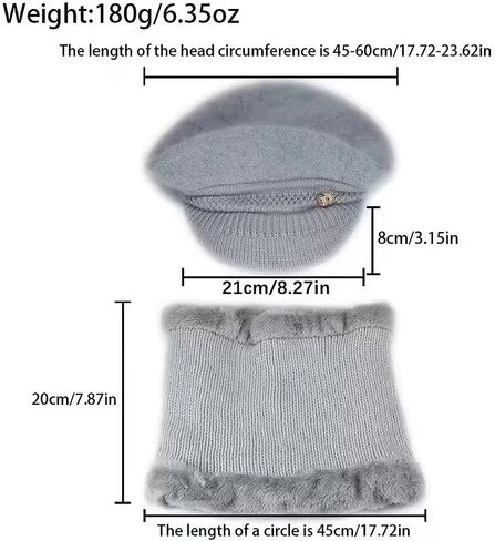 2pcs of Warm Hats with Brims And Neck Scarves, Suitable for Outdoor Wear in Winter to Keep Warm Protect Against The Cold in Saudi Arabia