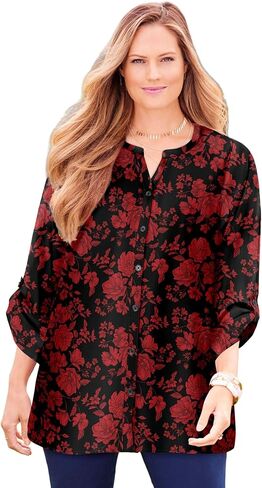 Women's Plus Size Breezeway Georgette Blouse in Saudi Arabia