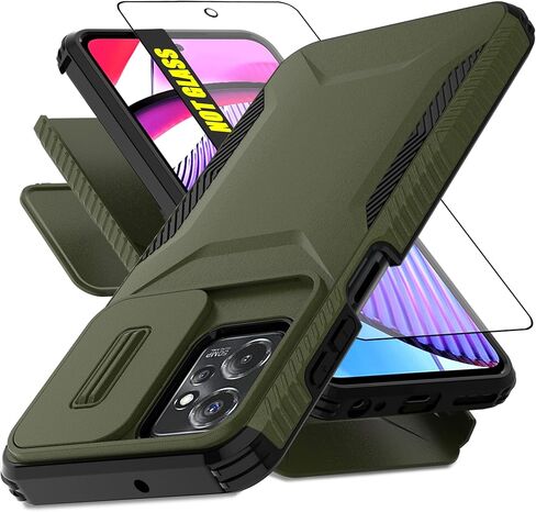 بالنسبة إلى Motorola Moto G Power 5G 2025 CASE مع حامي شاشة HD 1 وغطاء كاميرا الشريحة [الصف العسكري] قضية الهاتف الثقيلة الغطاء الوعرة المقاومة للصدمات في Moto G Power 5G 2025 (أحمر) in Kuwait