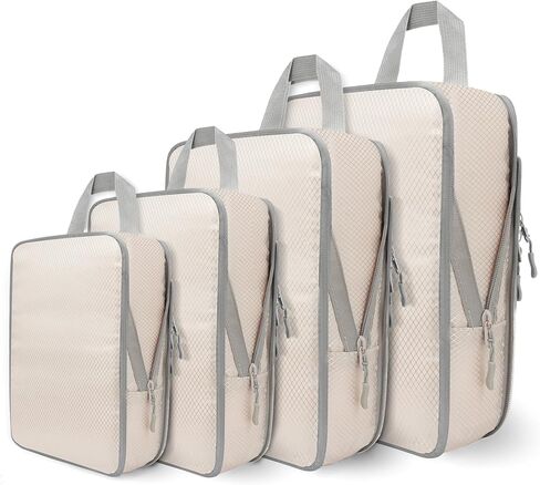 Compression Packing Cubes for Travel, 4 Set Expandable Packing Organizers, Lightweight Luggage Organizer Bags, Travel Essentials for Carry on, Handy Helper for Organizing Clothes, Blue in Saudi Arabia