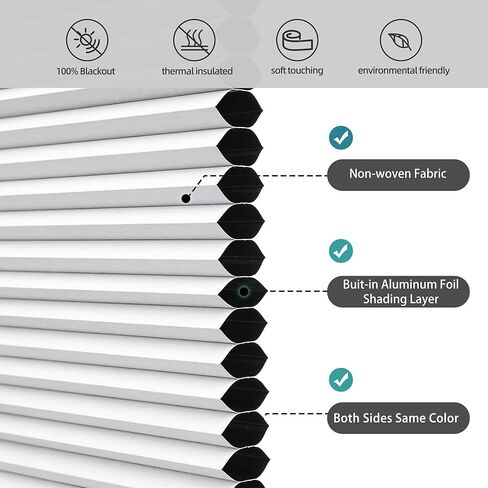 ظلال خلوية مخصصة بحجم Changshade، ظل تعتيم لاسلكي على شكل قرص العسل بقطر 1.5 بوصة قرص العسل للمكتب، وغرفة المعيشة، وغرفة النوم، معزول حراريًا، أبيض، CMC-CEL-WT-A in Kuwait