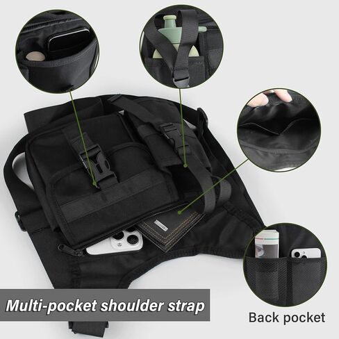 Practical Men's Shoulder Bags, Portable Men’s Crossbody Bag with Adjustable Strap, Sling Bag with Multiple Pockets for Travel in Saudi Arabia