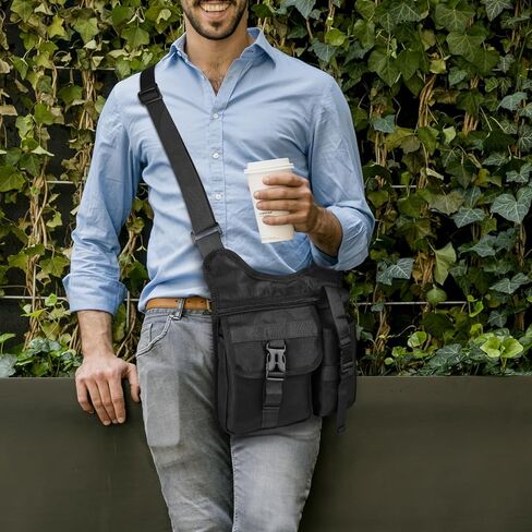 Practical Men's Shoulder Bags, Portable Men’s Crossbody Bag with Adjustable Strap, Sling Bag with Multiple Pockets for Travel in Saudi Arabia