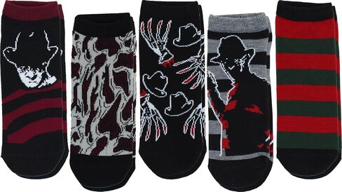 Hyp A Nightmare On Elm Street Freddy Krueger Women's Low-Cut Socks, 5-Pack, Size 4-10 in Saudi Arabia
