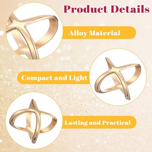 Classicseali 6PCS Scarf Rings, Cross-Shaped Cutout Scarf Ring Clip, Smooth Scarfs Slide, for Women's Shawl, Silk Neckerchief, Gold, Silver, Rose Gold in Saudi Arabia