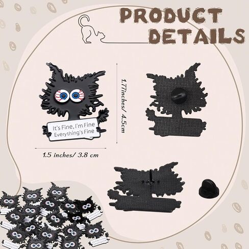 Landical 20 Pcs Funny Office Gifts for Coworker Funny Cat Motivational Lapel Pin Cute Brooch for Clothes Backpack Jacket Emotional Support Gift for Team Office Boss in Saudi Arabia